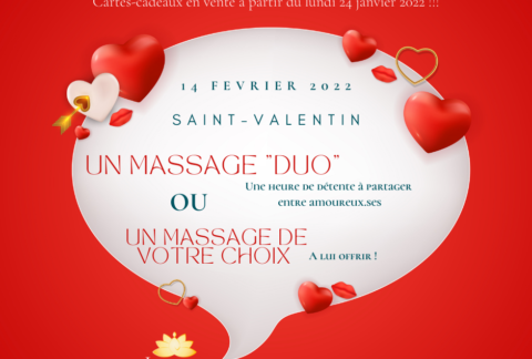 Nouveauté pour la St Valentin : le massage DUO !